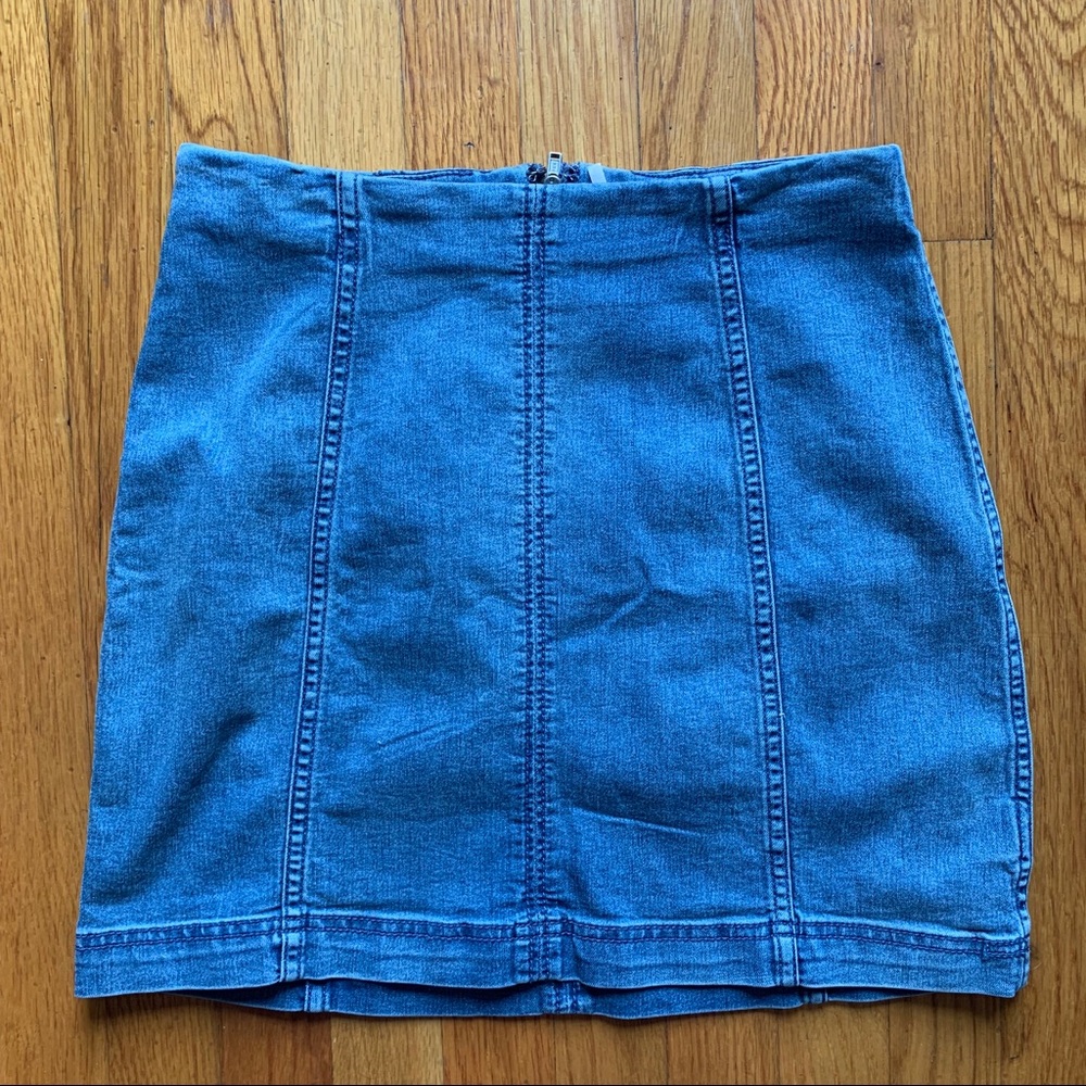 Free people stretchy denim skirt